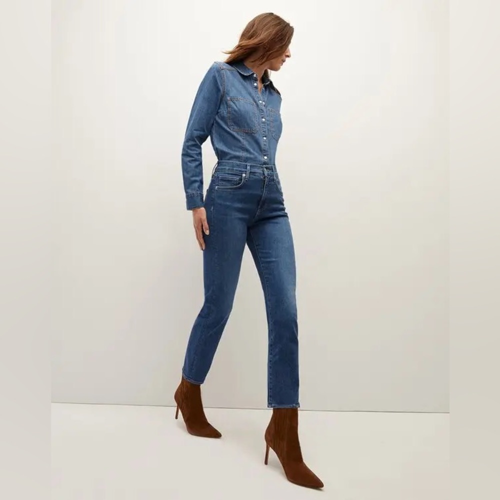 Veronica Beard Ryleigh Slim Straight Leg Denim Jean in Seas The Moment EUC Sz 31
